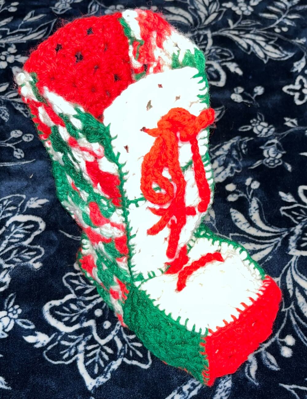 Vintage Handmade Crocheted Stocking